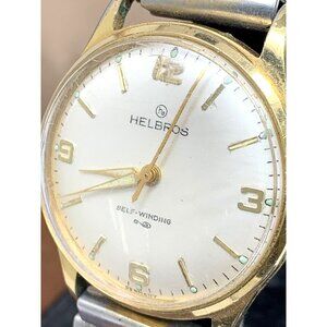 Helbros Men's Watch Automatic Vintage Silver Dial Two Tone FOR REPAIR PARTS